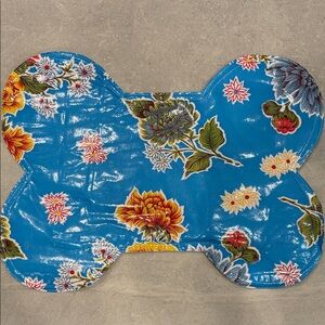 Floral Blue Double Sided Pet Feeding Mat